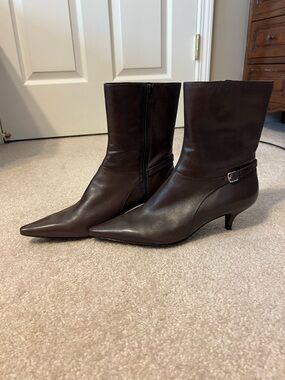 Jones New York Brown Boot Kitten Heel